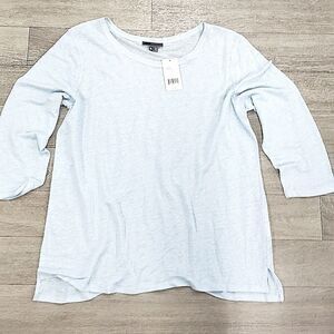 Vince 3/4 sleeve crew neck linen top